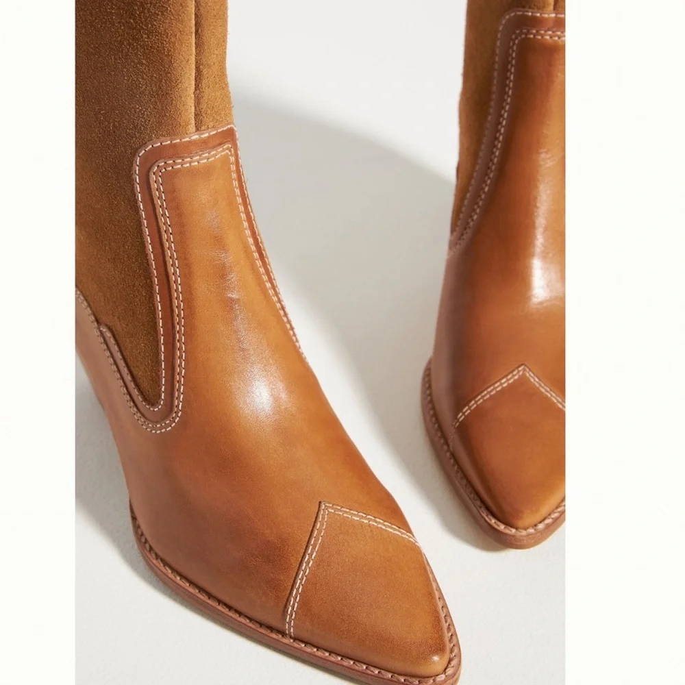 NIB Anthropologie Matisse Carina Western style Suede/Leather Boots - Picture 5 of 13
